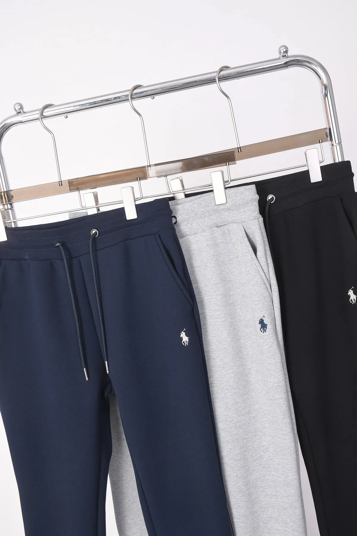 P210 2780#RL Ralph Lauren pony embroidered velvet sweatpants trousers Color: black royal blue gray Size: M-XXL Fabric: 500g composite Austrian velvet Can be matched with 2817 velvet suit
